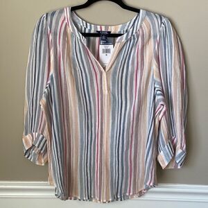 Nwt Chaps Stripe Top Medium